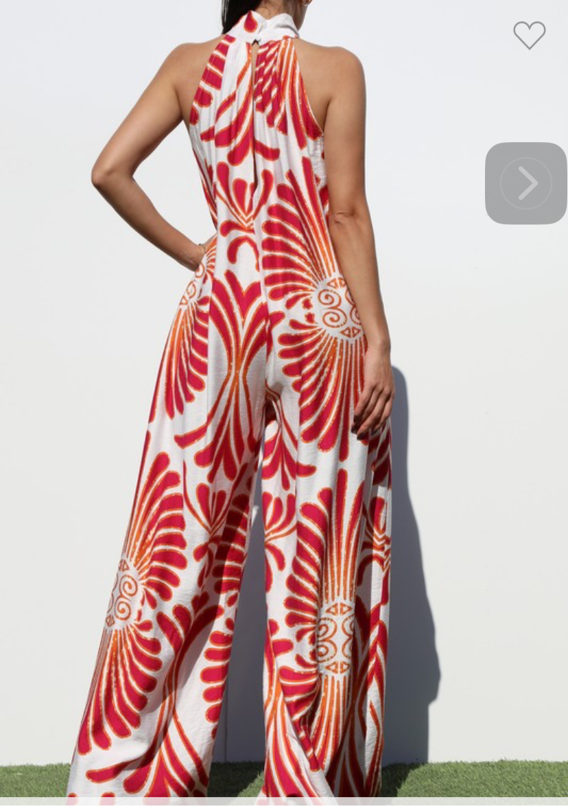 Printed Loose Fit Woven Jumpsuit (Runs Big)