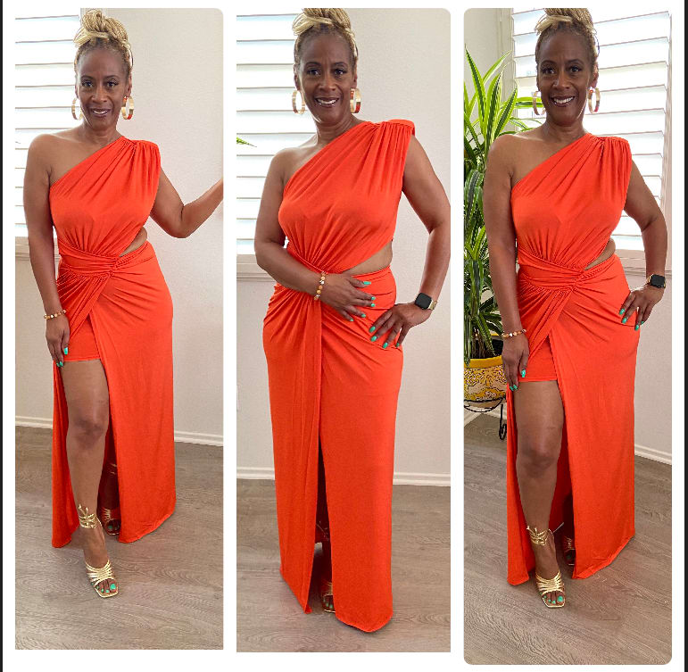 Asymmetric One Shoulder Maxi Dress