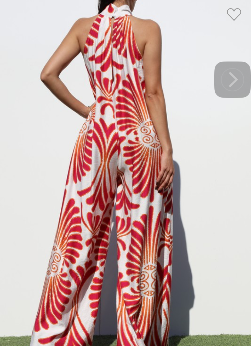 Printed Loose Fit Woven Jumpsuit (Runs Big)