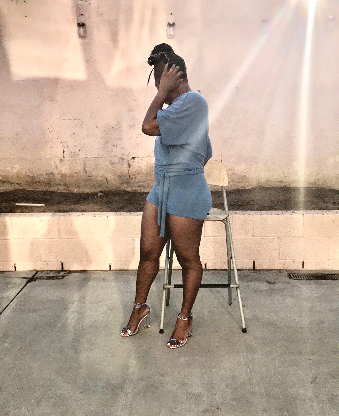 Sky Blue Slouchy Romper