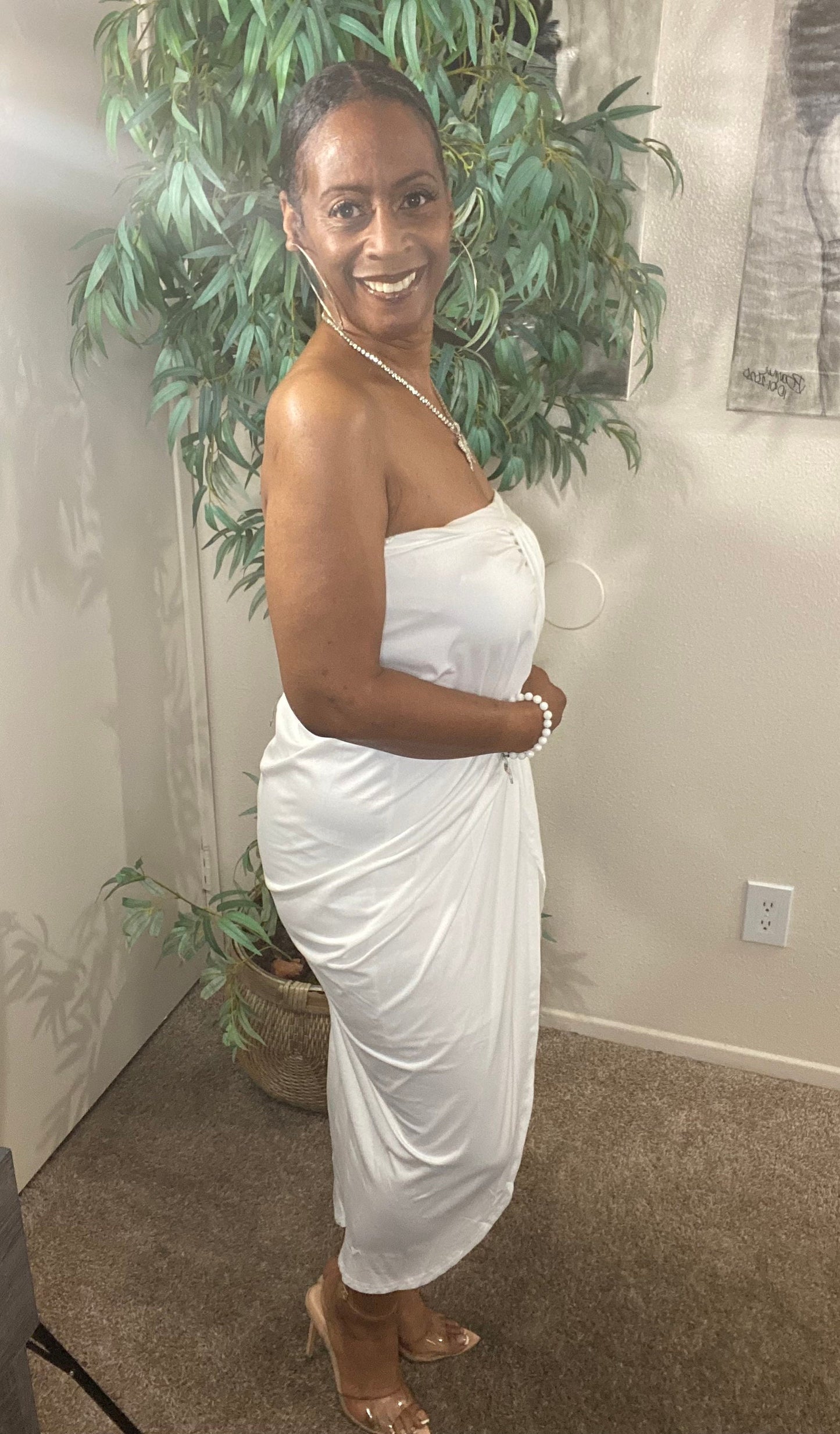 Halter Venetian Ruched Dress