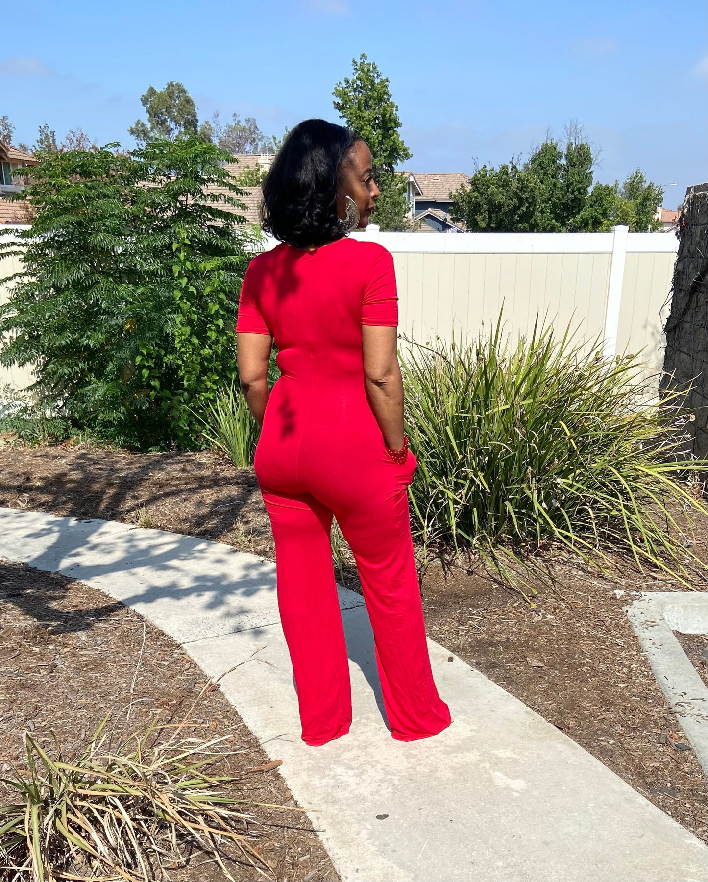 Sexy in Red Jumpsuit