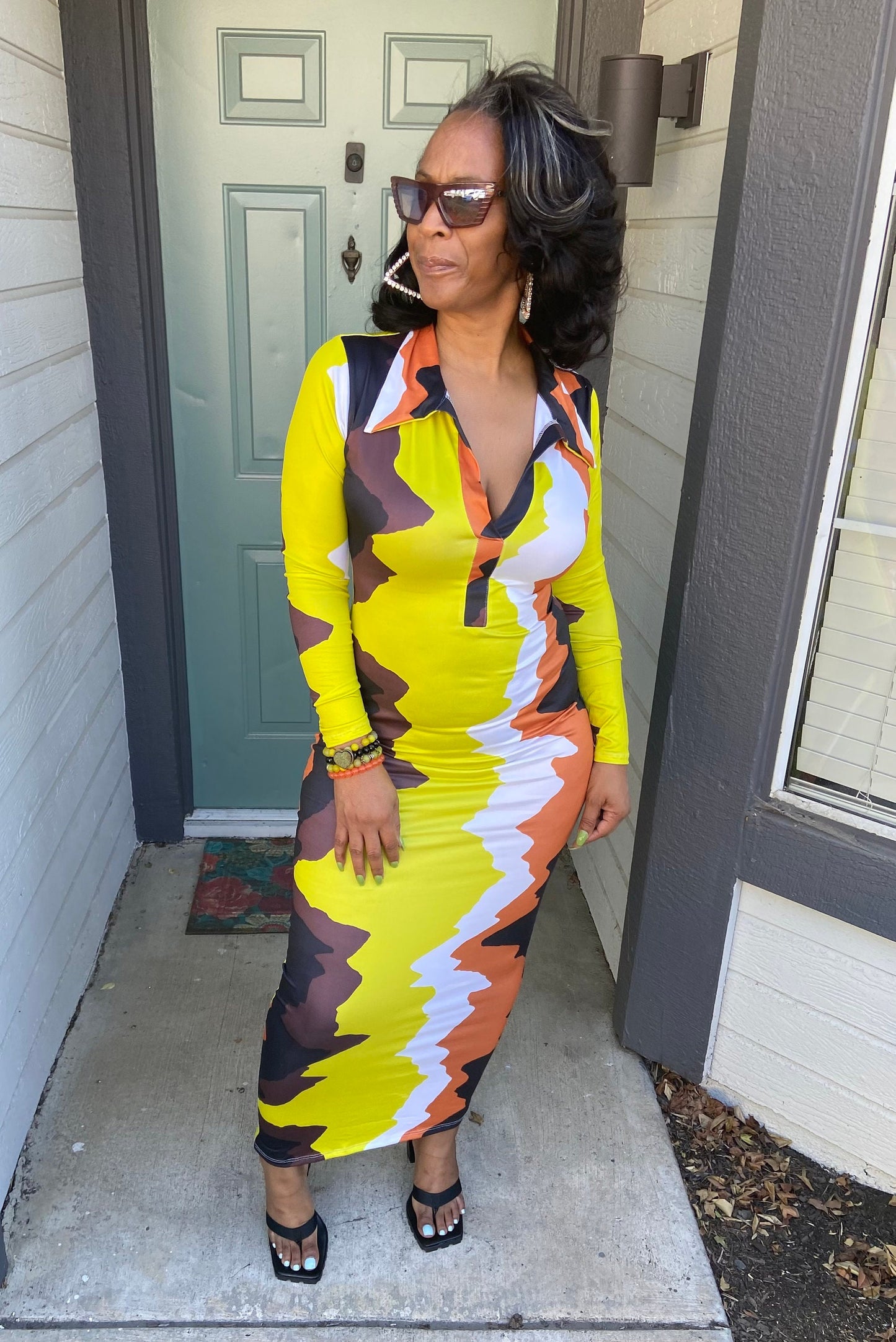 Fitted Multi Colored Maxi. Sizes S-XL