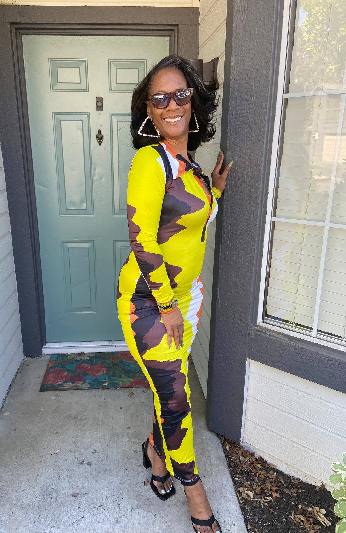 Fitted Multi Colored Maxi. Sizes S-XL