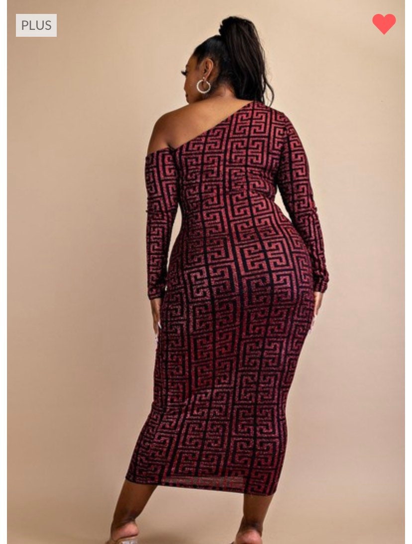 Plus Size off the shoulder midi