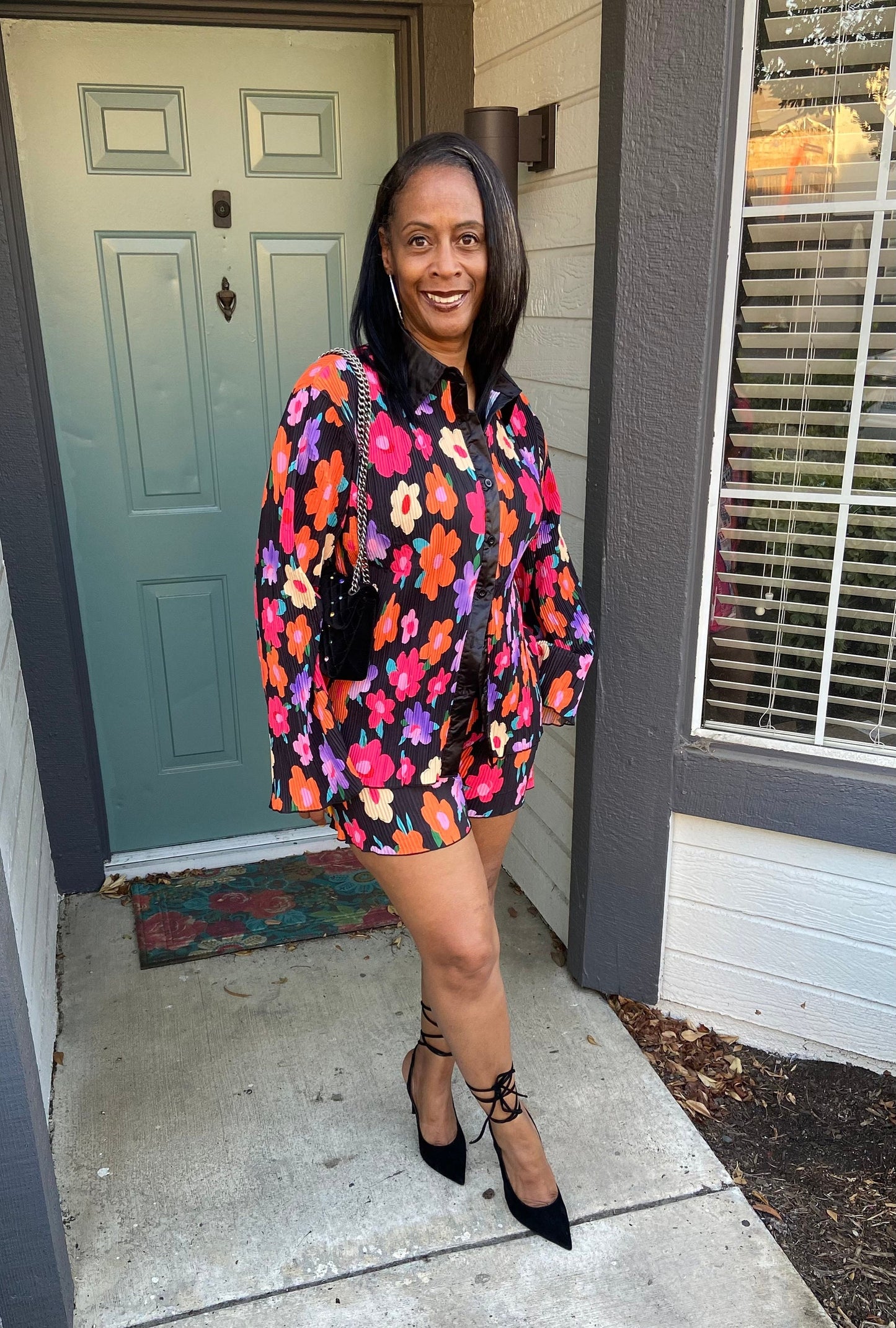 Flowered long sleeved shirt set
