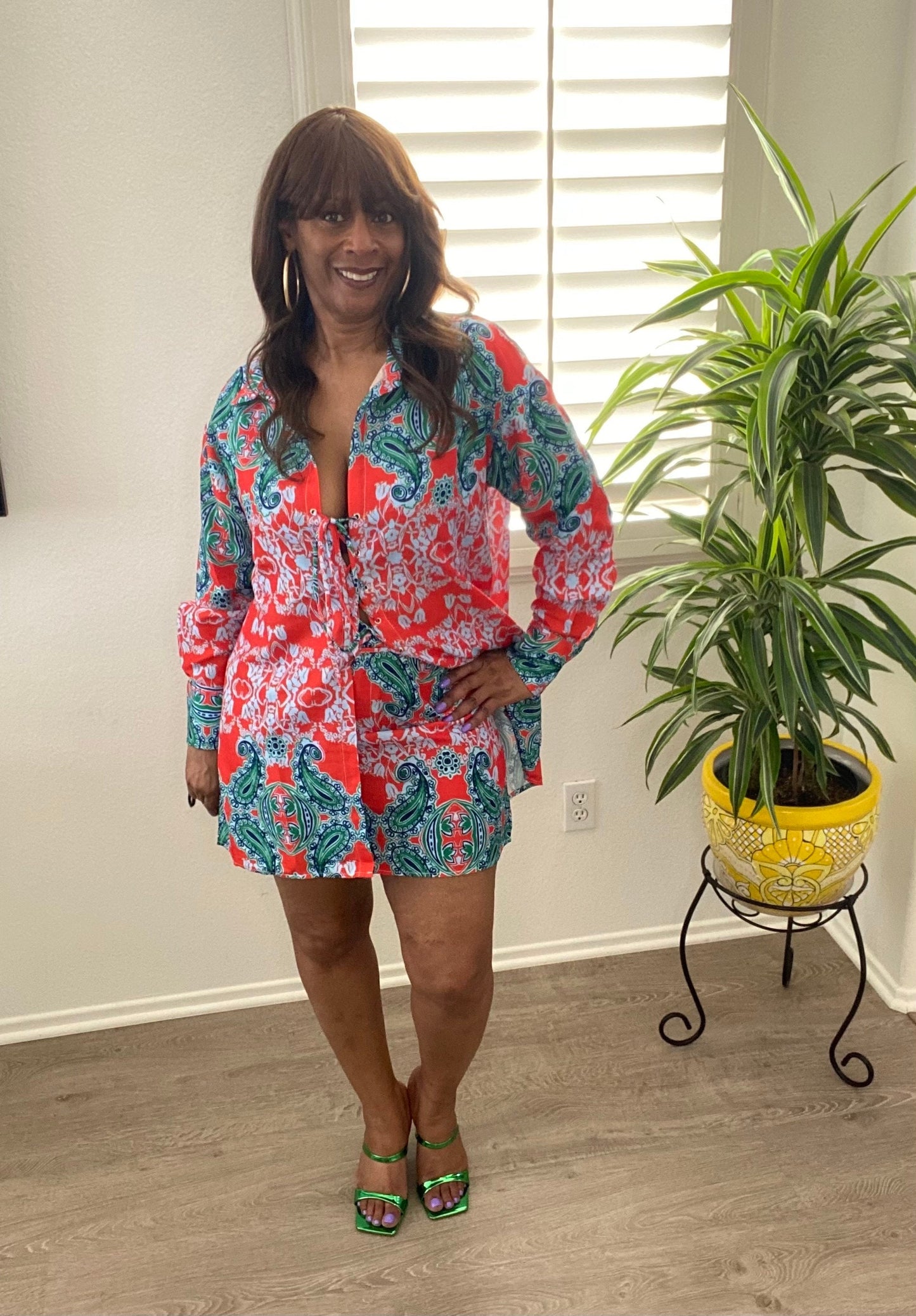 Long Sleeved lace up Tunic/Shirt Dress