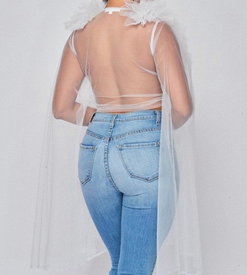 Ruffled Tulle Top