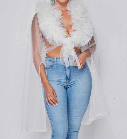 Ruffled Tulle Top