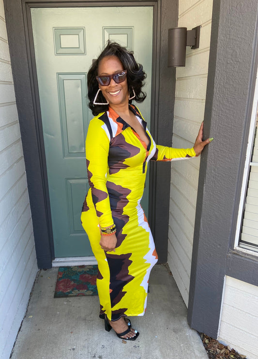 Fitted Multi Colored Maxi. Sizes S-XL