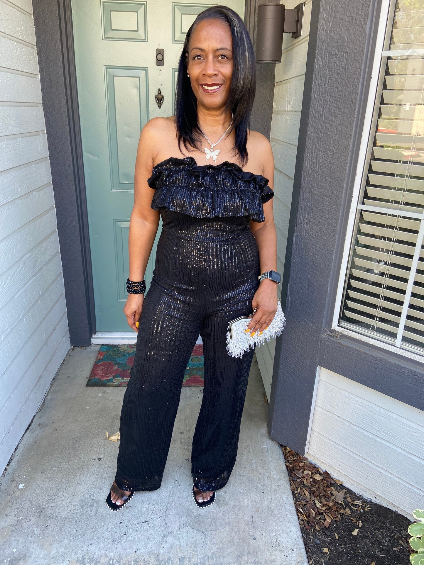 Black Sequin Jumpsuit