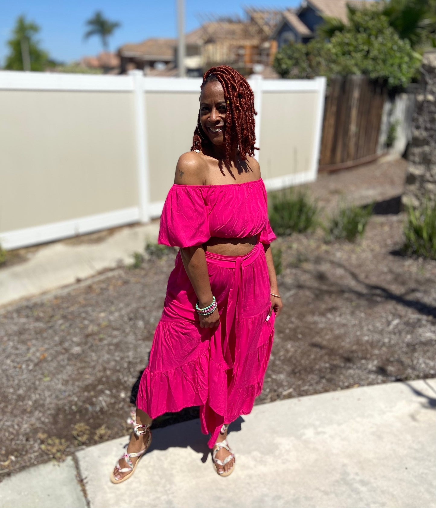 Magenta 2pc skirt set